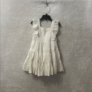 Calvin Klein Jeans White Ruffled Tiered Sundress